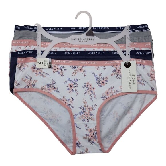 Laura Ashley Other - Laura Ashley Womens 5-Pack Tag-Free Cotton Spandex Panties Large Floral Striped